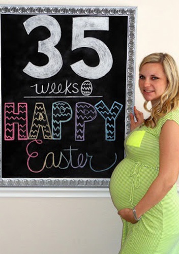 беременность 35 недель — живот